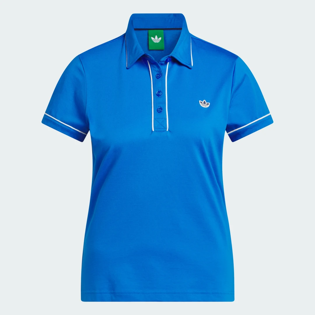 Detalle de Polo Originals Solid de Adidas en azul — estilo clásico para el día a día