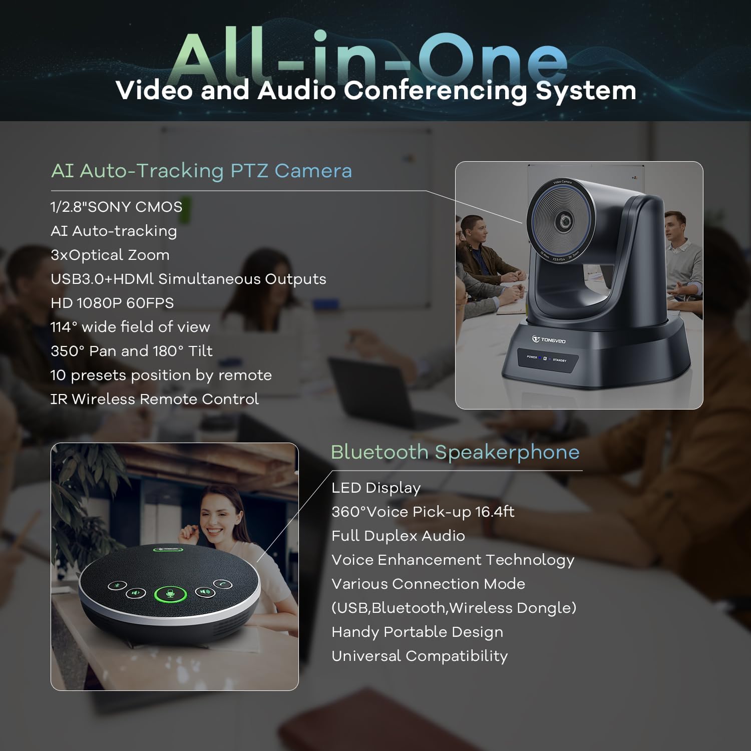 Detalle 2 de TONVEO conference camera system 1080p