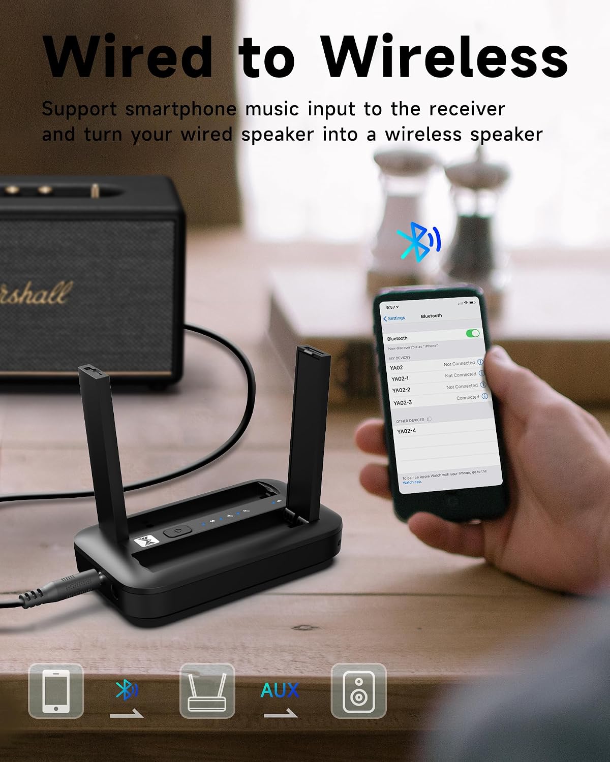 Detalle de ECHOMUSSY YA-02 Dual Wireless Microphone System with AI Vocal Removal