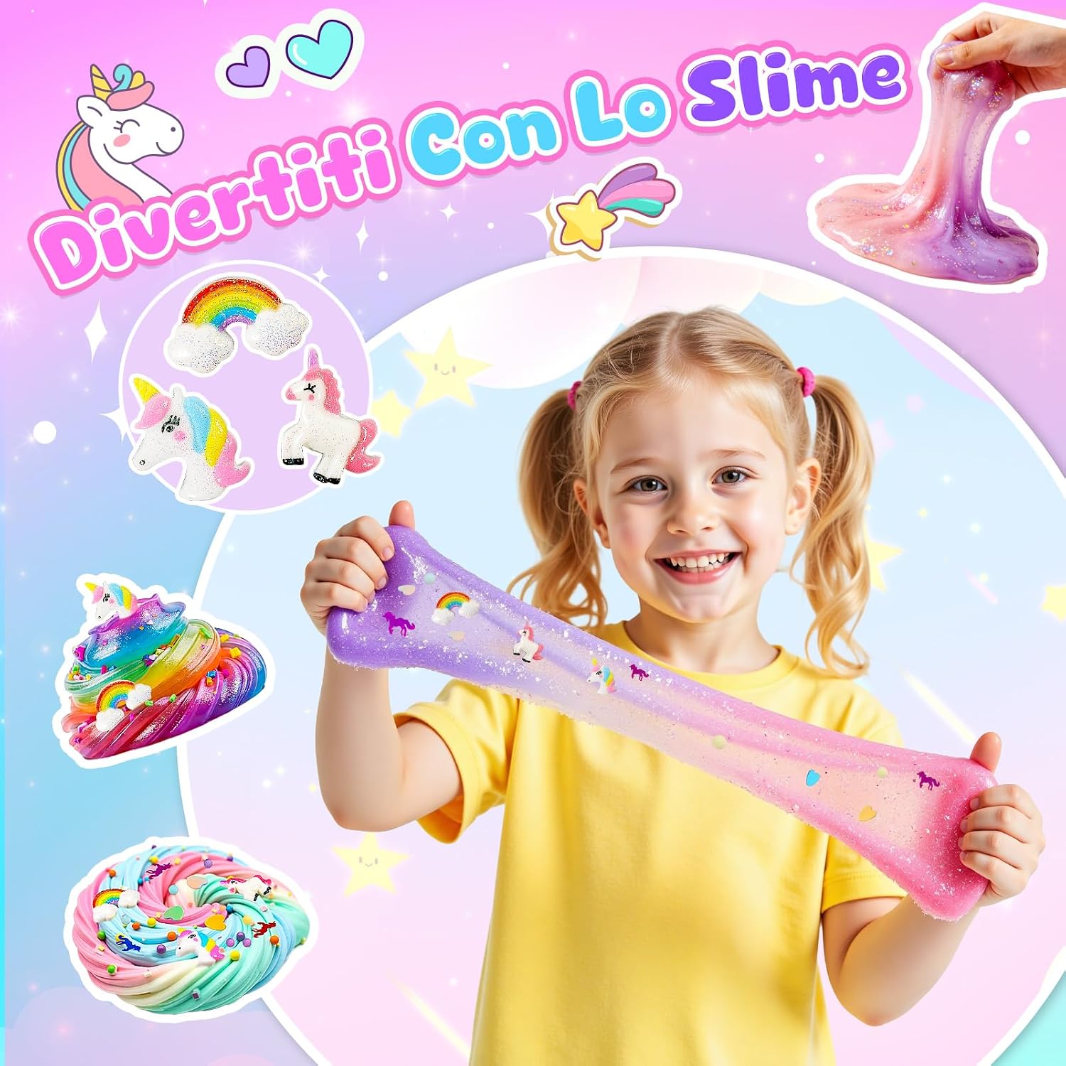 Thumbnail 2 de iKidiki Slime Unicorno Fluffy – Kit slime fai da te con unicorno per bambine 6–12 anni
