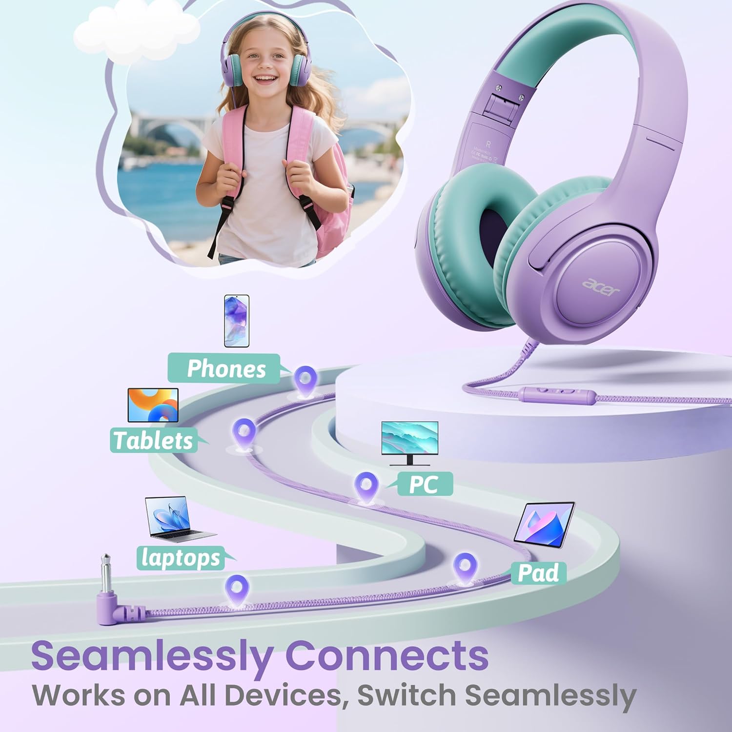 Thumbnail 4 de Acer Kids Headphones 85 dB