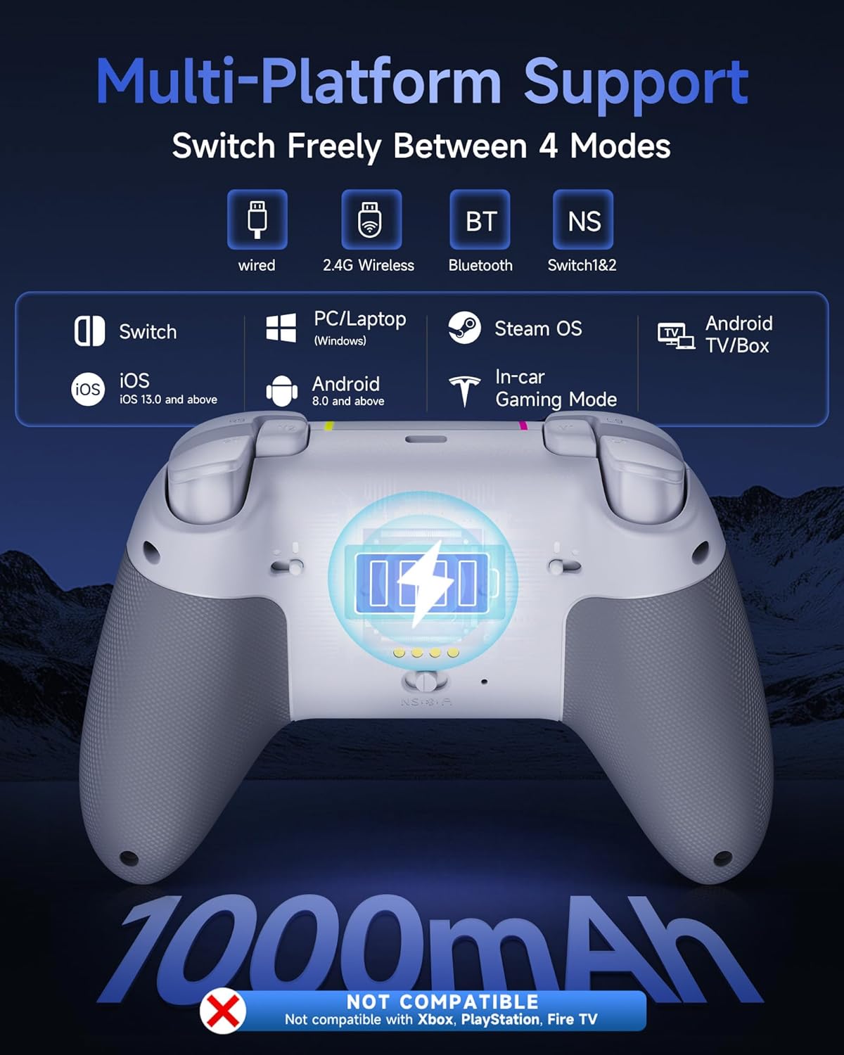 Thumbnail 2 de EasySMX X05 Pro Wireless Controller for PC — Ergonomic, Quiet-Touch & Docked Charging