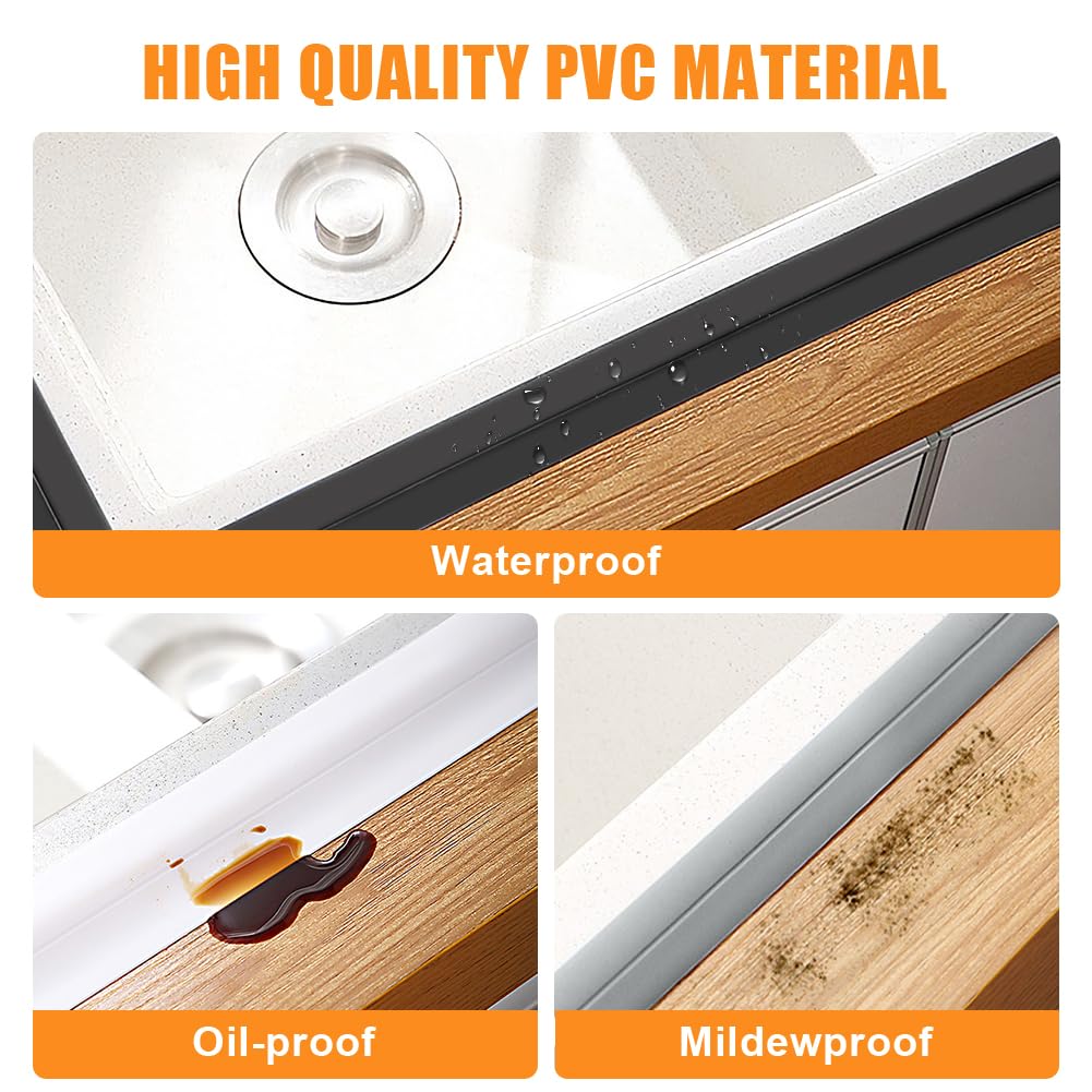 Thumbnail 3 de flintronic Weichsockelleiste 19 x 19 mm, 15 m selbstklebendes PVC-Dichtband für Küche & Bad