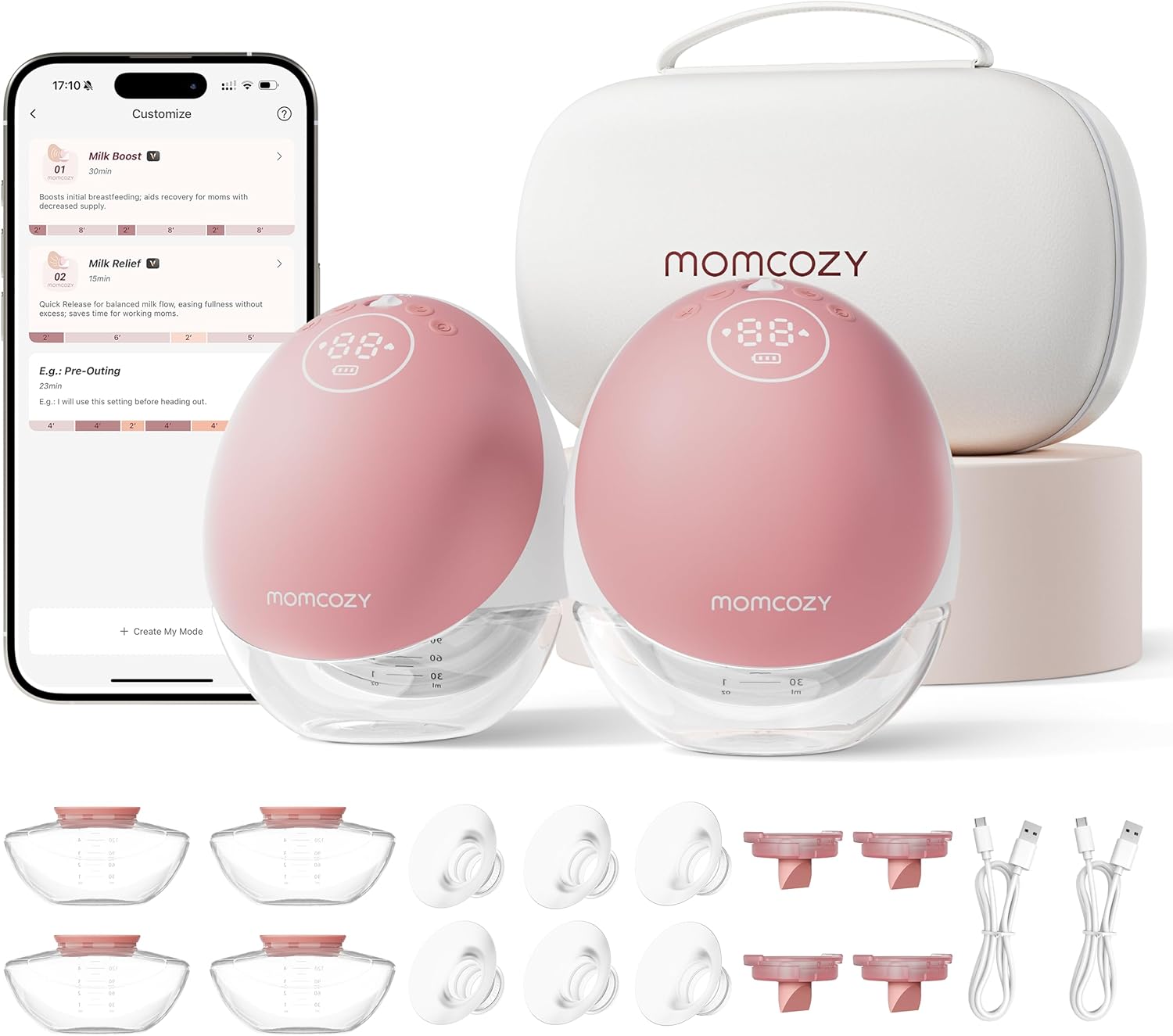 Detalle de Momcozy M9 wearable breast pump 24mm