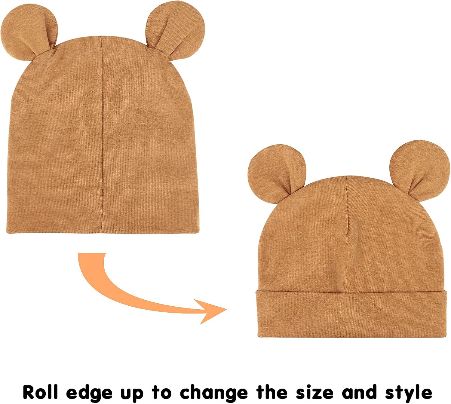 Detalle de DRESHOW 4 Pieces Baby Beanie Set – Soft Knit Hats for Newborn to Toddler