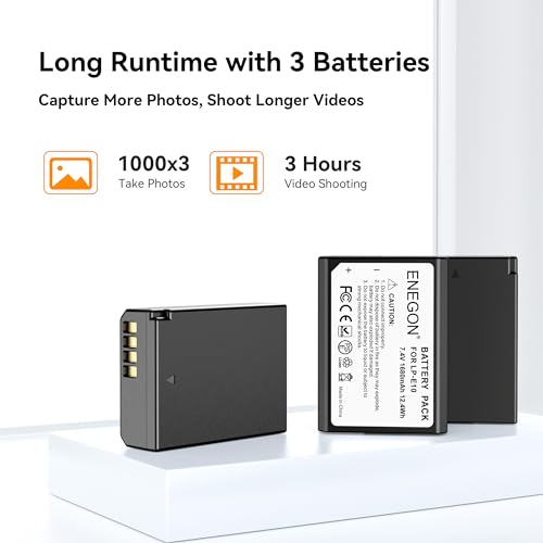 Thumbnail 2 de ENEGON LP-E10 High-Capacity Batteries 3×1680mAh