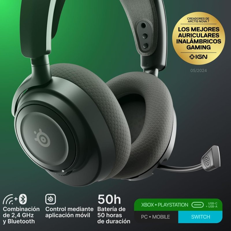 Detalle 2 de Auriculares SteelSeries Arctis Nova 7X Gen 2: Bluetooth y Wireless para Xbox/PC/Nintendo Switch
