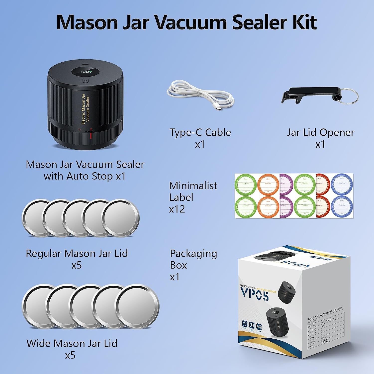 Thumbnail 6 de LOVE MOMENT Electric Vacuum Sealer Kit for Wide & Regular Mouth Mason Jars
