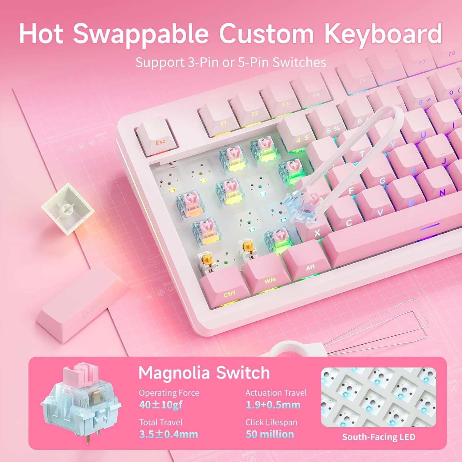 Detalle de Hexgears Wireless Mechanical Keyboard Q87
