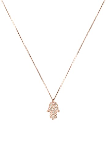 Detalle 2 de Elli Collares: Collar Hamsa en plata 925 con baño de oro rosado
