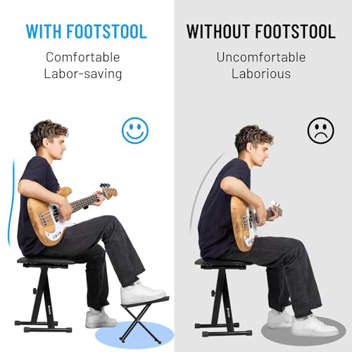 Thumbnail 4 de CAHAYA Repose-Pieds Pliable pour Guitariste – Support Réglable en Fer 6 Hauteurs, Surface Antidérapante, 70 kg, Léger et Portable