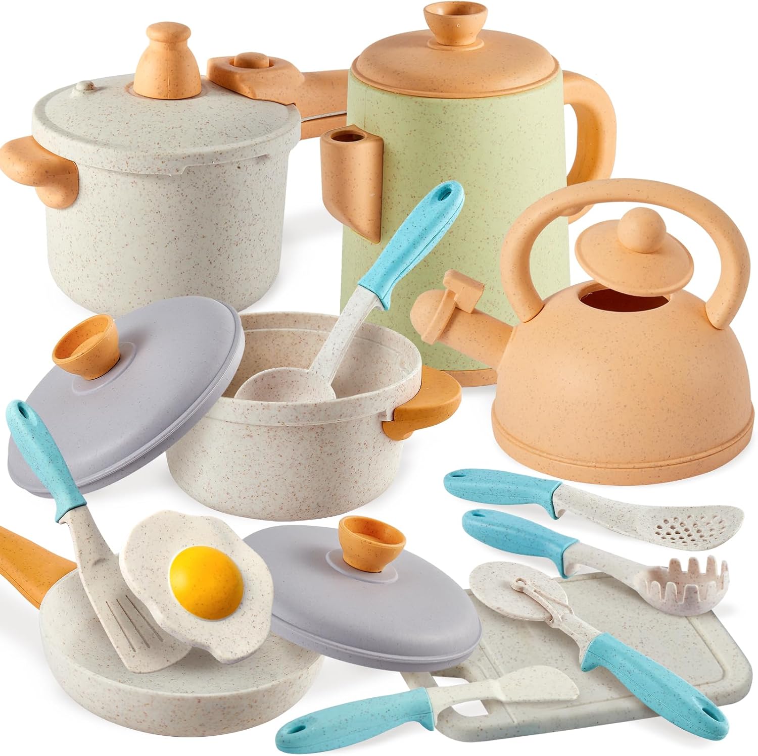 BUYGER Pretend Play Kitchen Set for 3 Year Olds