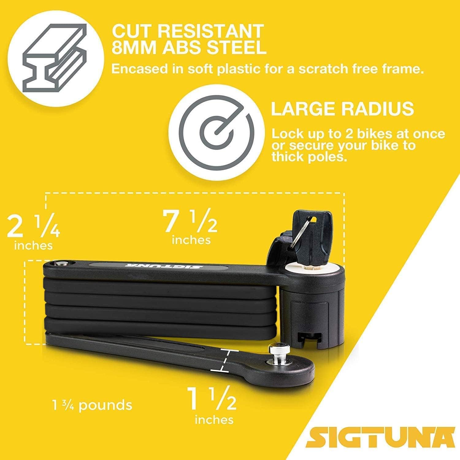Thumbnail 4 de SIGTUNA Bicycle Lock - Bicycle Lock for Road Bike, Mountain Bike, E-Bike, Folding Bike with Bracket
SIGTUNA Bicycle Lock - Bicycle Lock for Road Bike…