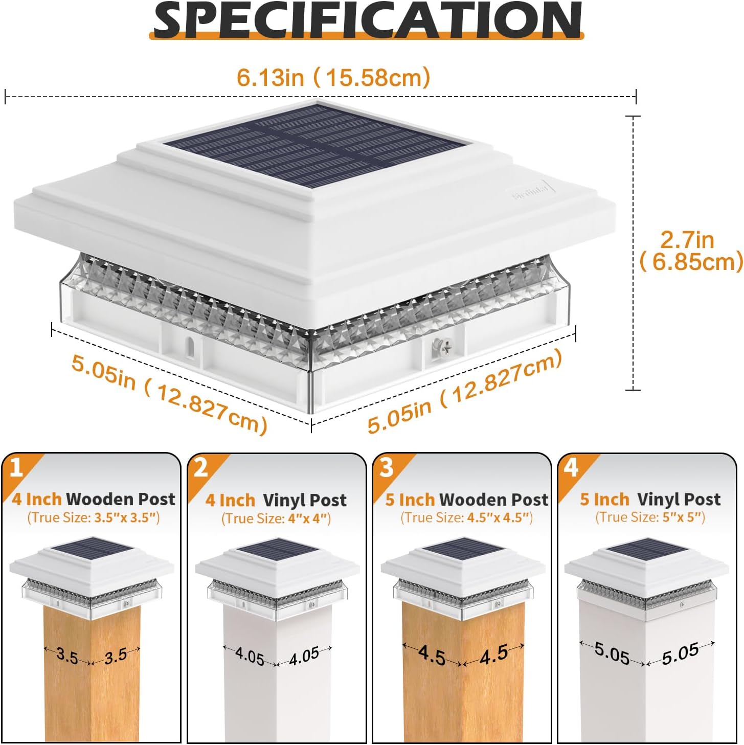 Detalle 2 de SIEDiNLAR Solar Post Cap Lights 12-Pack