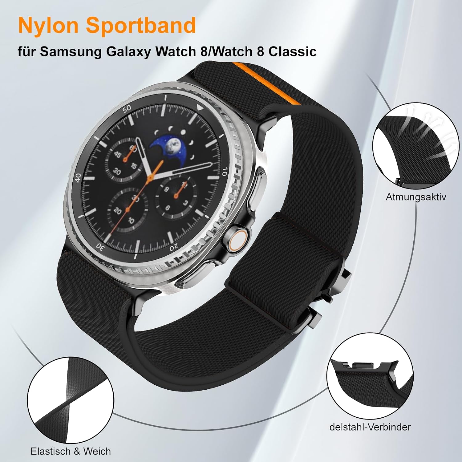 Thumbnail 3 de Hexasider Stretchy Nylon Strap for Galaxy Watch