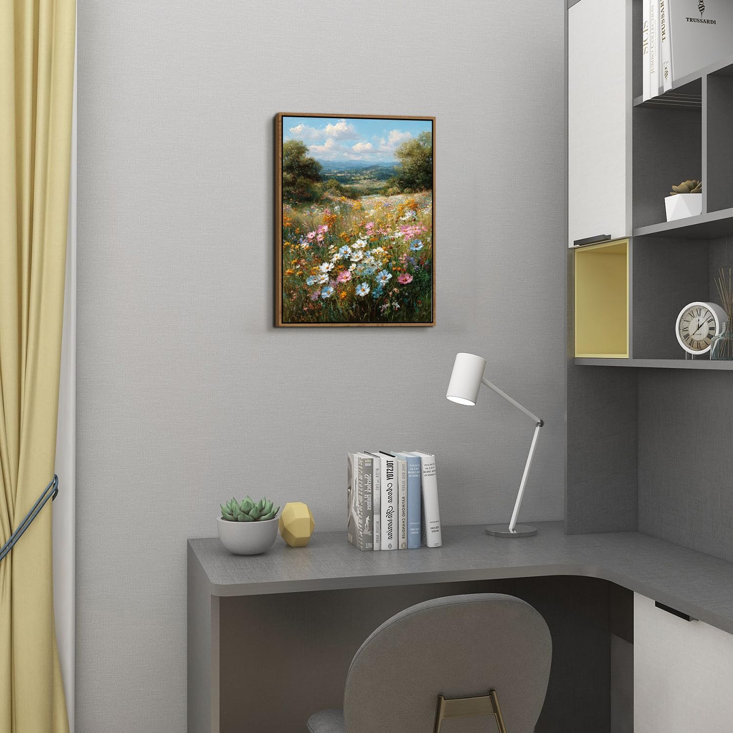 Thumbnail 3 de AREBOLO Colorful Daisy Framed Canvas Wall Art (12 x 16 inch) for farmhouse wildflower decor