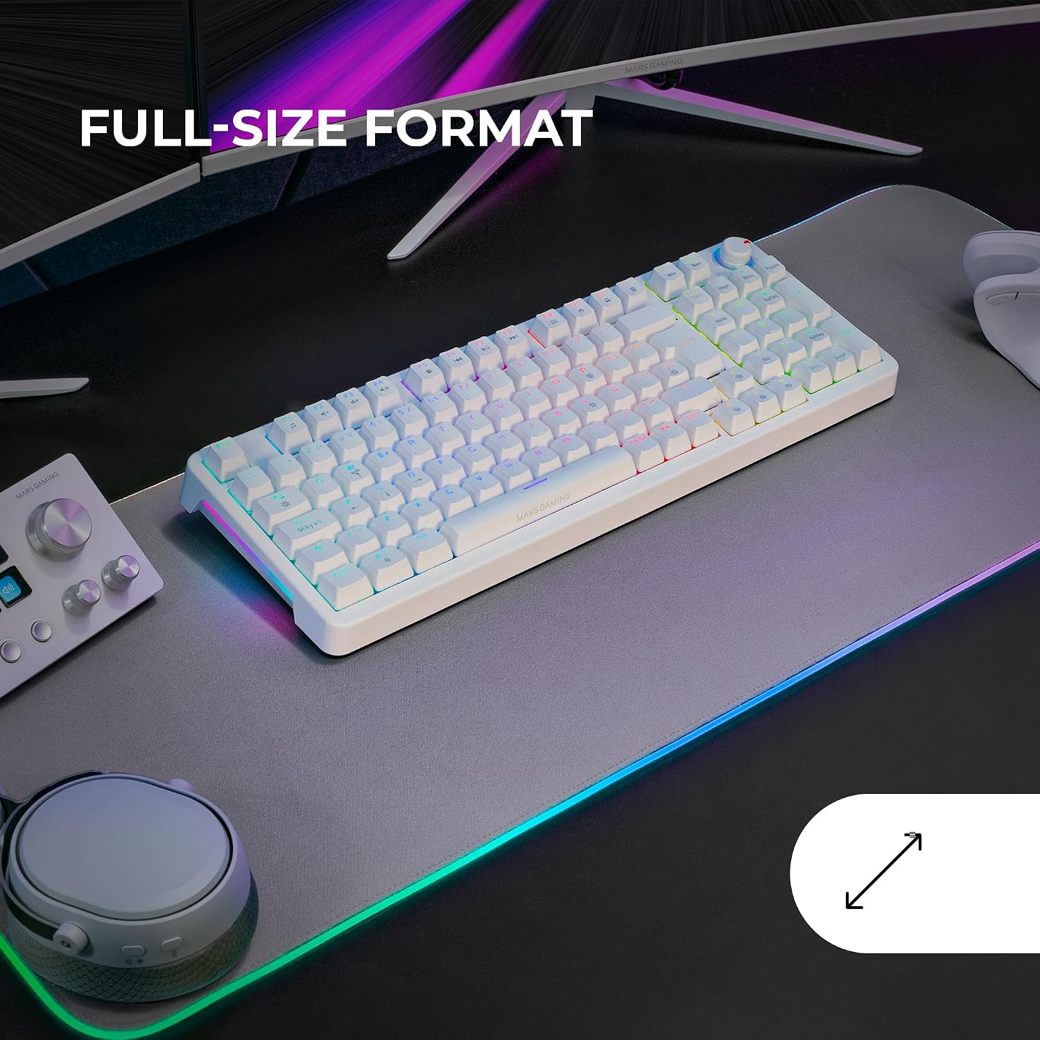 Detalle 2 de Mars Gaming MKPRO Teclado mecánico completo RGB, switch silent