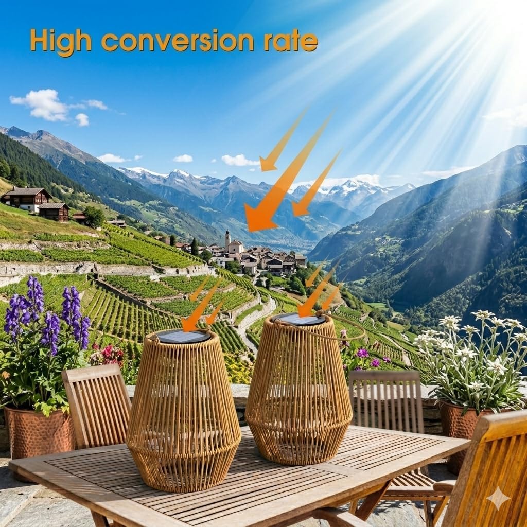 Thumbnail 4 de KagoLing Solar Lights Outdoor Garden Vintage Lanterns