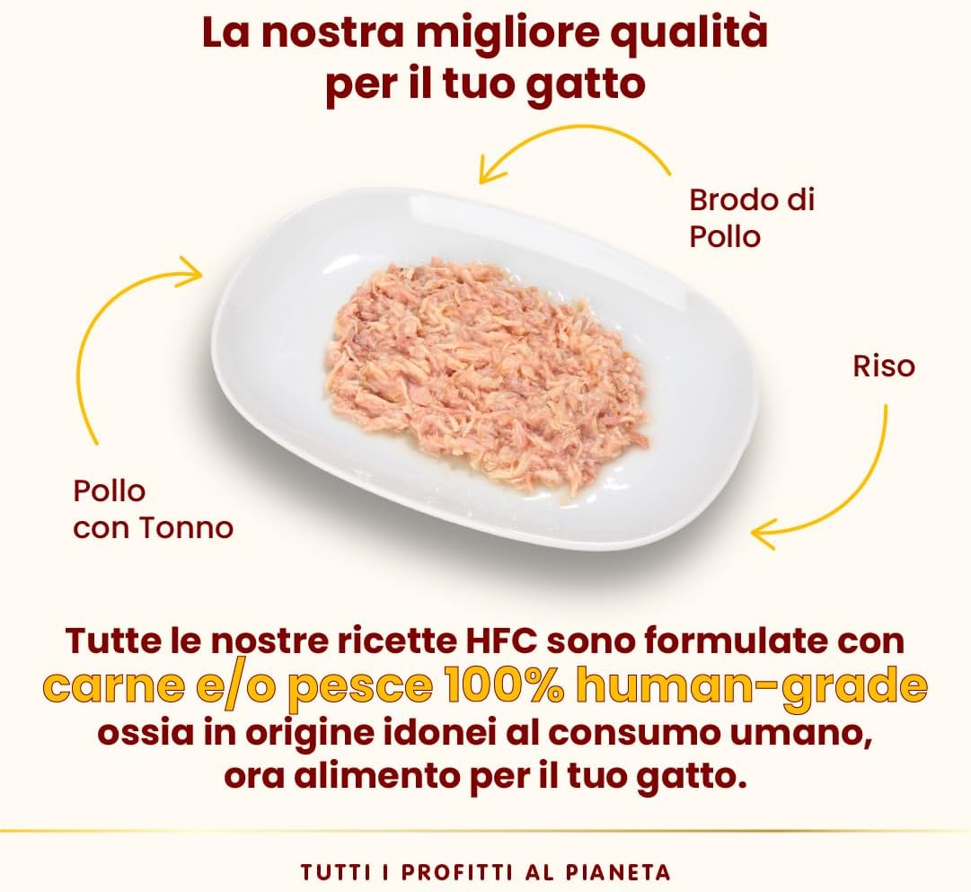 Detalle de Almo Nature HFC Functional Sterilised: umido per gatti adulti con pollo e tonno, Human Grade, senza glutine