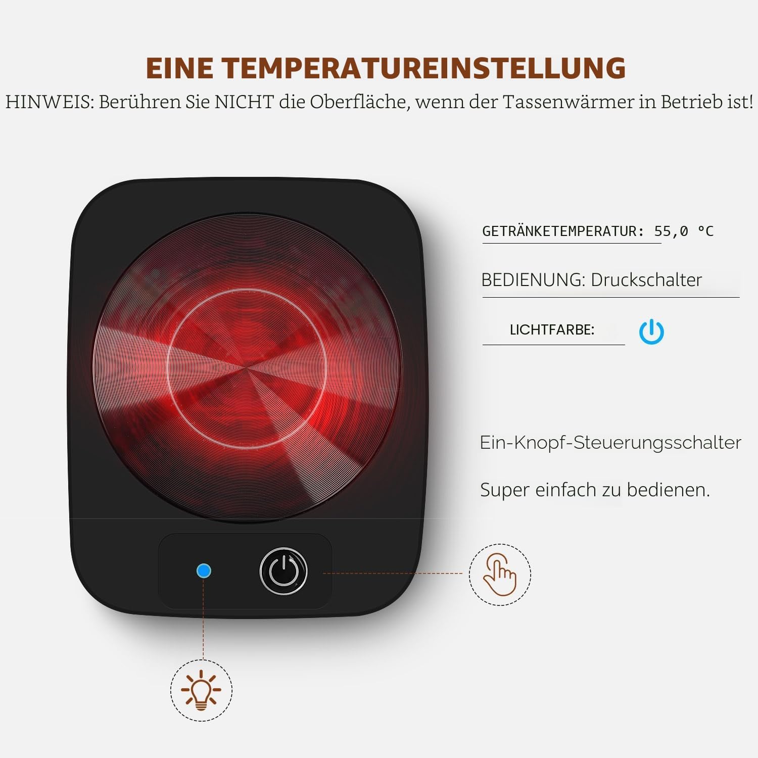 Thumbnail 2 de YsyYey Kaffeewärmer – intelligenter Schreibtisch‑Tassenwärmer mit 55 °C Temperaturkontrolle