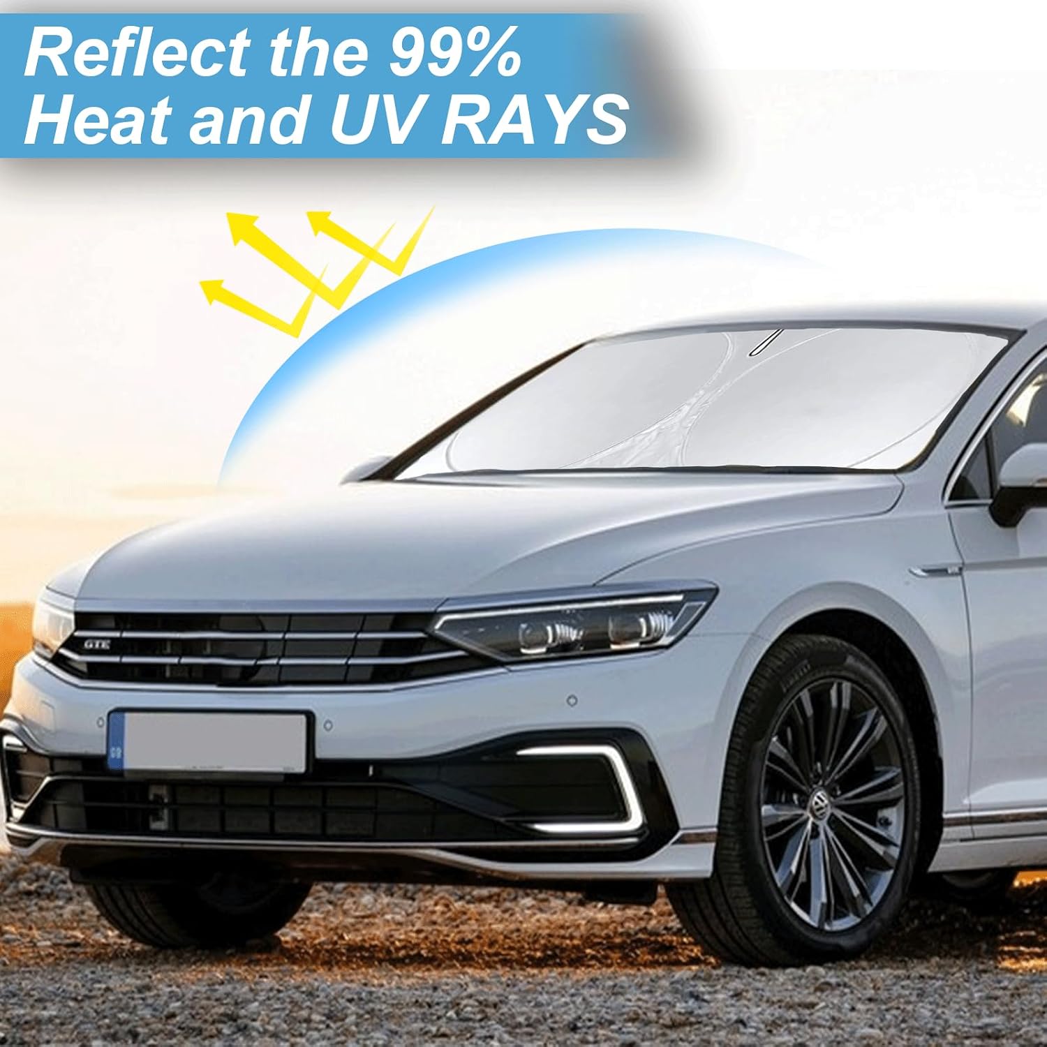 Thumbnail 1 de Custom Fit Passat Windshield Sunshade (2012-2022) with 210T Silver Coating