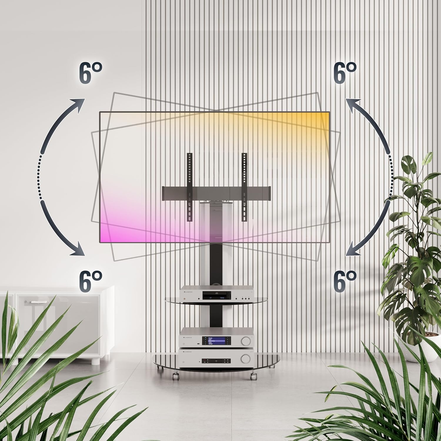 Thumbnail 3 de RICOO FS0502 supporto TV da pavimento orientabile per TV 30-65" (VESA 300x200–600x400)