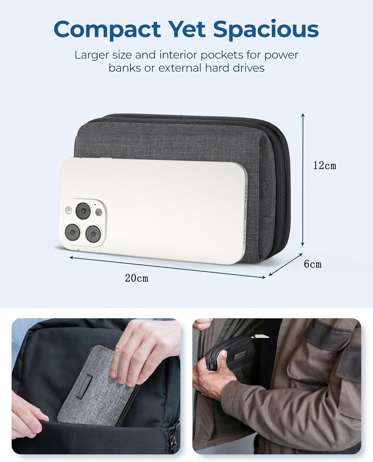 Detalle 1 de bagsmart tech organiser travel case 20 x 12 cm