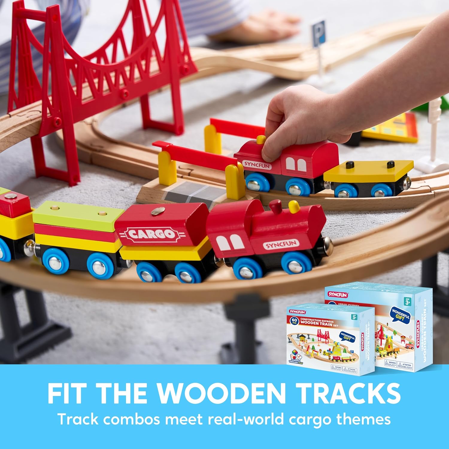 Thumbnail 4 de Montessori Wooden Train Toy Set 12PCS 🚂