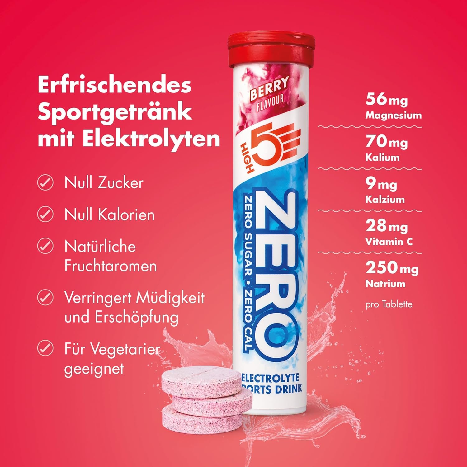 Thumbnail 2 de HIGH5 ZERO Elektrolyte Ohne Zucker – Hydration Helper, 60 Brausetabletten (3 x 20 Stück)