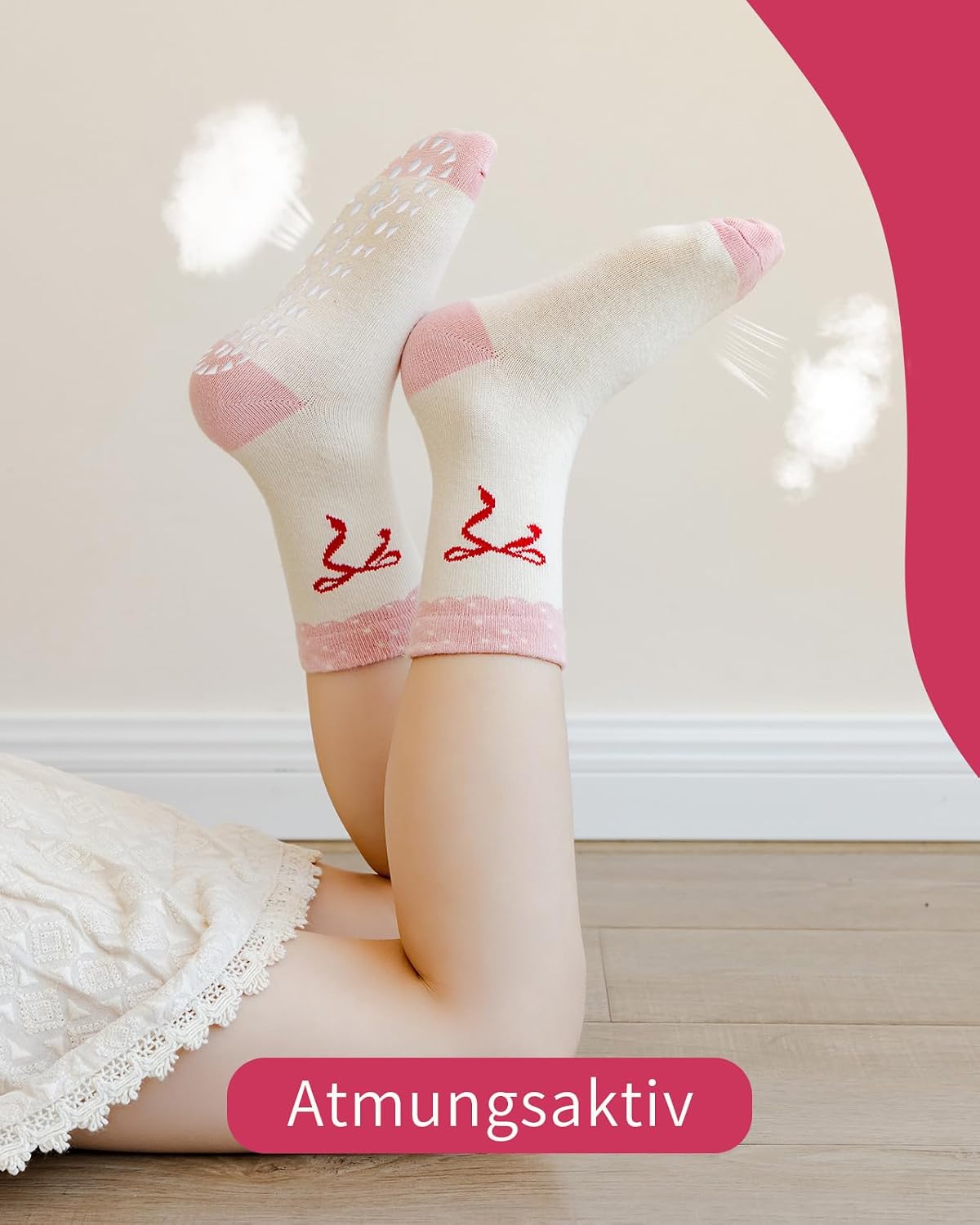 Detalle de Kyopp lot de 10 chaussettes enfant rigolotes en coton (21-37) – motifs animaux, antidérapantes