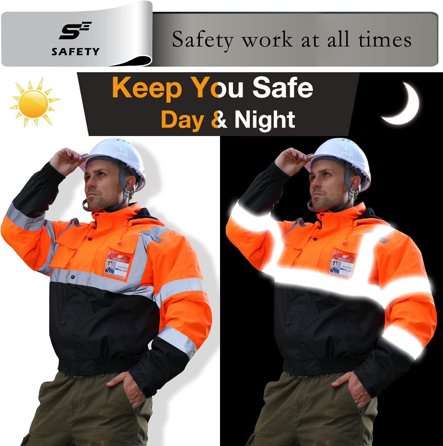 Detalle de sesafety Reflective Safety Jacket, Class 3