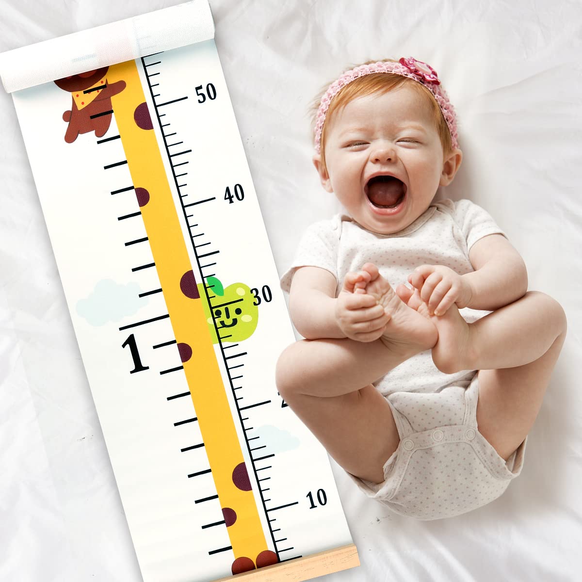 Detalle de MIBOTE Giraffe Growth Height Chart for Kids, Removable 79" x 7.9" Canvas