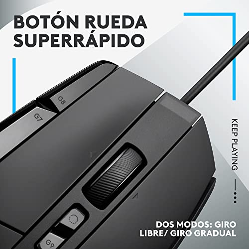 Detalle de Logitech G G502 X ratón gaming con HERO 25K