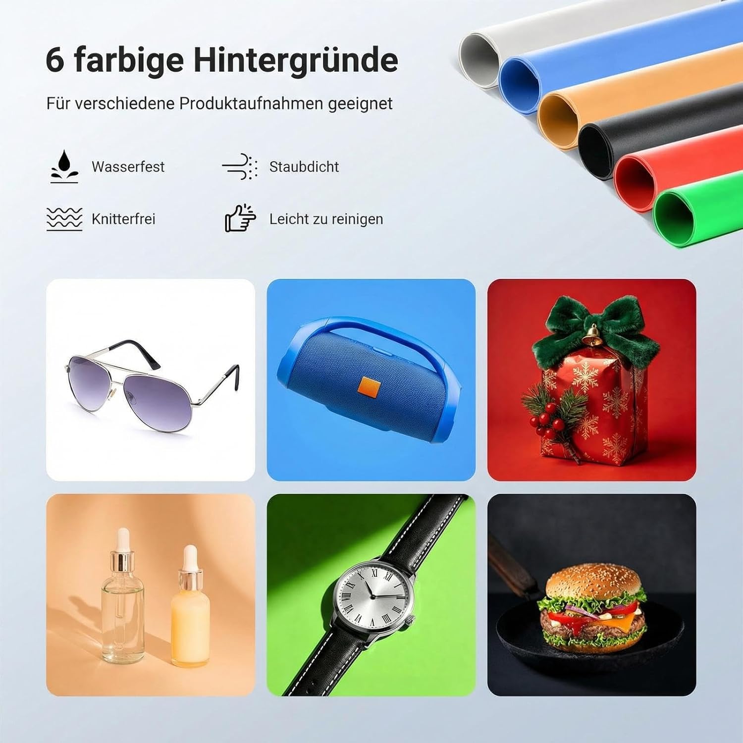 Thumbnail 4 de NEEWER BASICS Fotobox LB40B (40 x 40 cm) – zweifarbiges Lightzelt mit 6 Hintergründen, 120 dimmbare LEDs