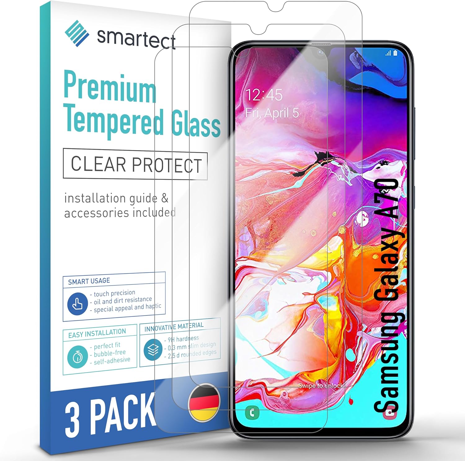 Detalle de smartect Cristal Templado 3 Piezas para A70