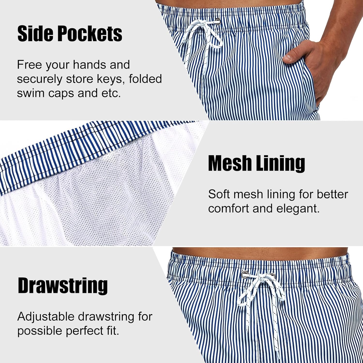 Thumbnail 2 de TMEOG Costume Uomo Mare – Pantaloncini Casual con Tasche e Coulisse Regolabile, Lunghezza 41–45 cm