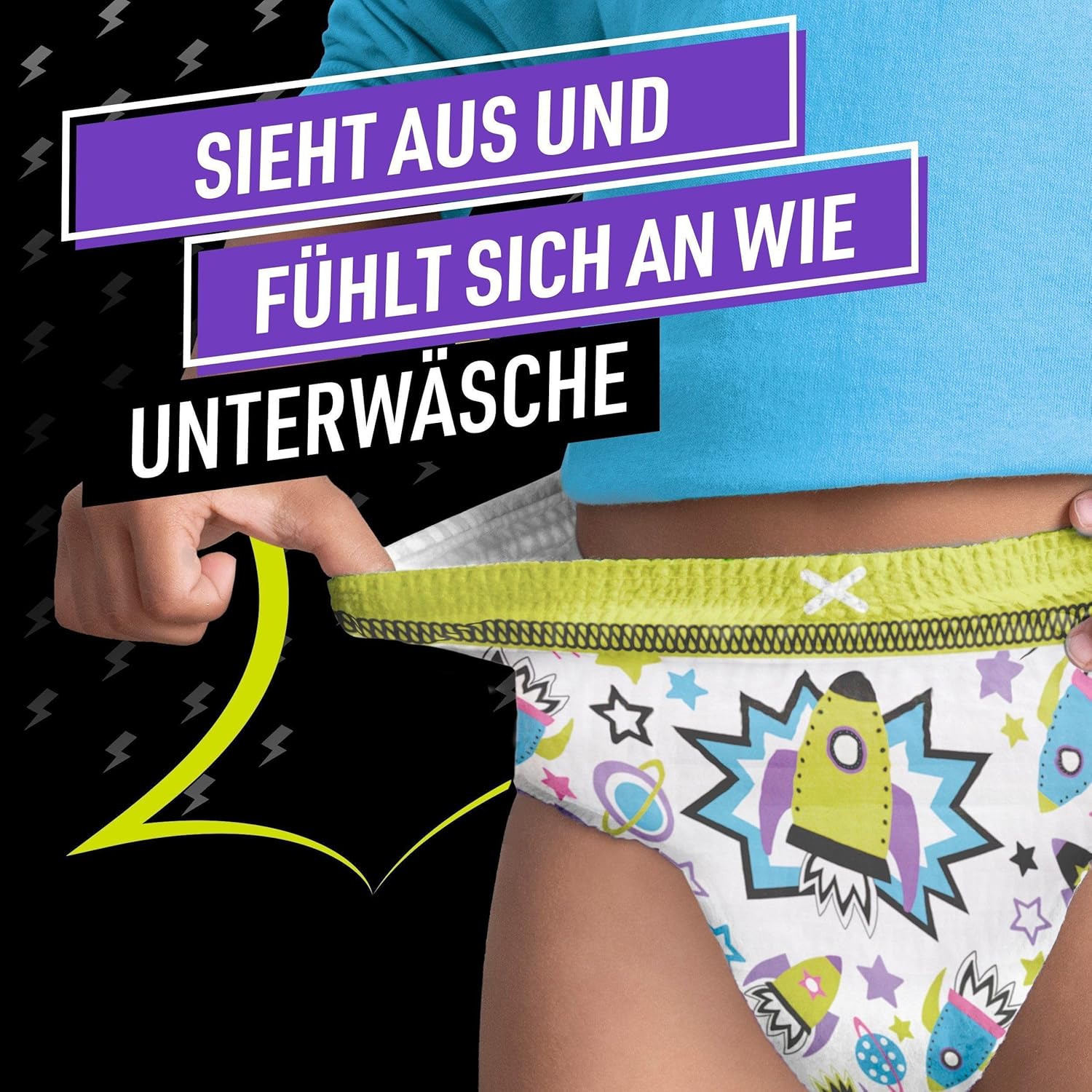 Thumbnail 5 de Ninjamas Pyjama Pants Raumschiff – 60 absorbierende Nachthöschen, Auslaufschutz für die ganze Nacht (7 Jahre, 17–30 kg)