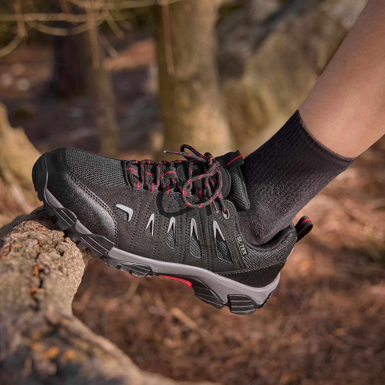 Detalle 2 de SHULOOK Men's Waterproof Hiking Shoes: Lightweight, Breathable, All-Terrain Ankle Boots