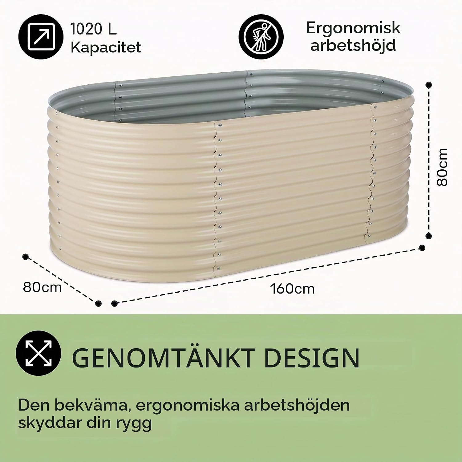 Thumbnail 3 de Blumfeldt High Grow upphöjd odlingsbädd 160 × 80 × 80 cm, beige