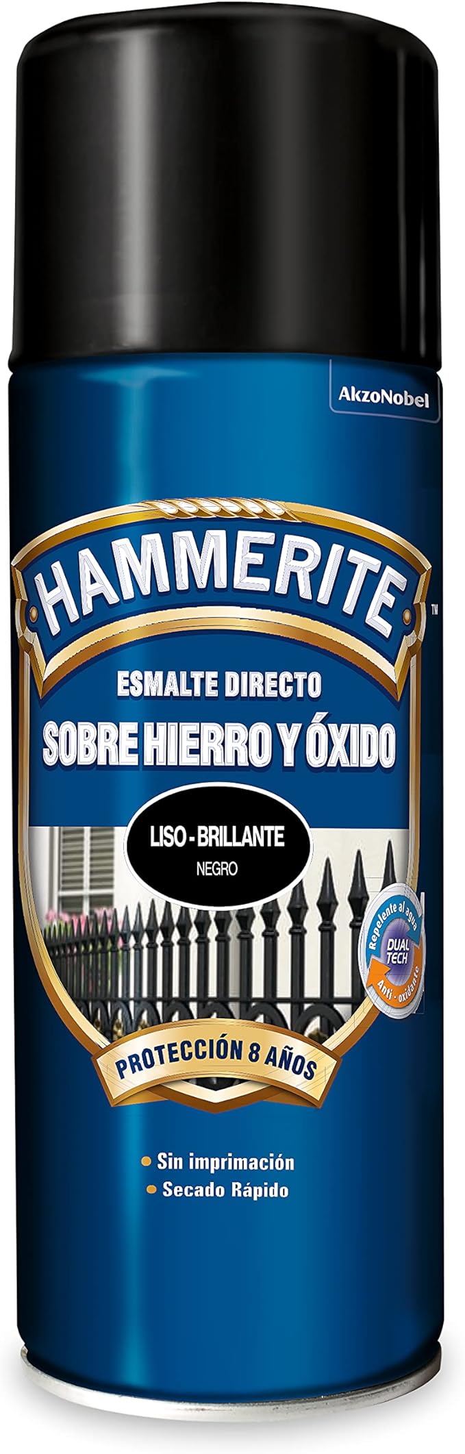Hammerite Spray Esmalte Sobre Hierro y Óxido Negro 400ml 🛠