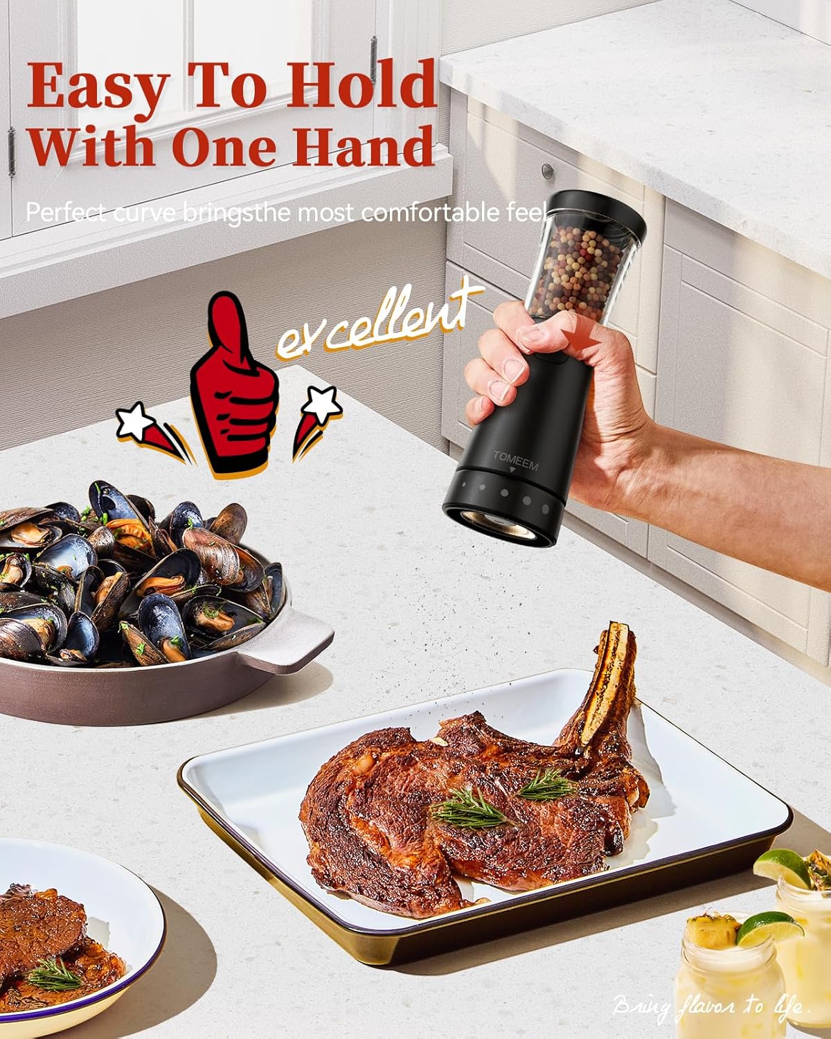 Detalle de Electric Salt and Pepper Grinder Set, 4.5 oz Capacity
