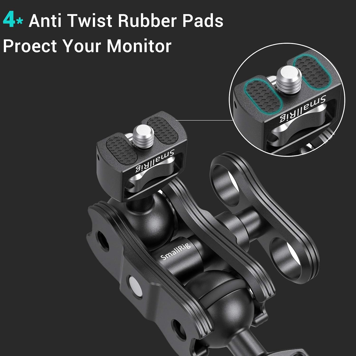 Detalle de SmallRig Articulating Arm 2070B mit doppeltem 360°-Kugelkopf und 1/4-Zoll-Schraubadapter