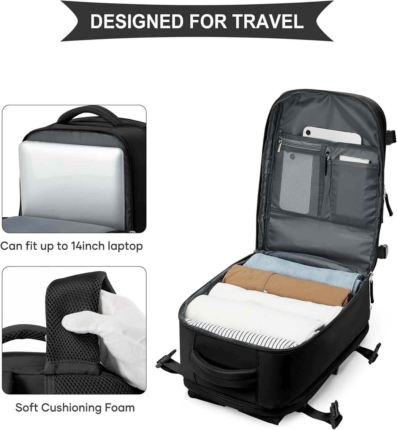 Thumbnail 6 de SZLX Mochila de viaje para mujer 40x20x25 (cabina) impermeable y con compartimento para portátil