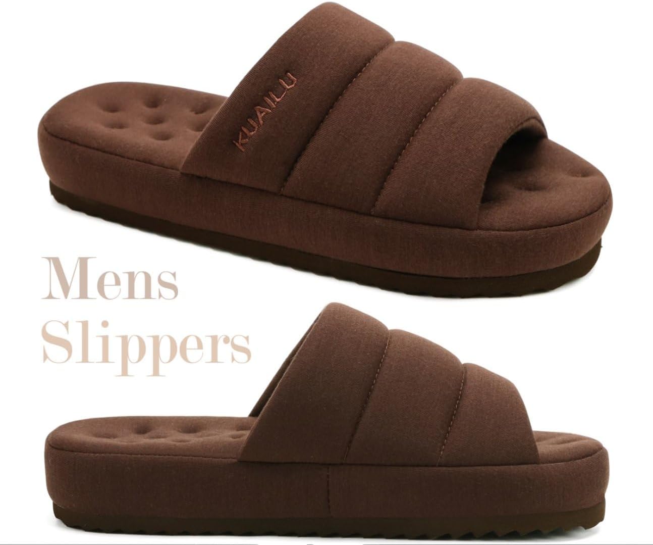 Thumbnail 6 de KuaiLu Men's Slippers: Quilted Cotton-Blend Memory Foam Slippers for Indoor & Outdoor Use