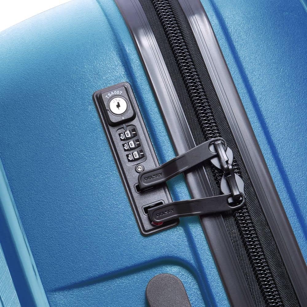 Detalle de DELSEY PARIS Belmont Plus MR — Borsone rigido 76×52×32 cm, 102 L, Blu zinco, Materiale Riciclato