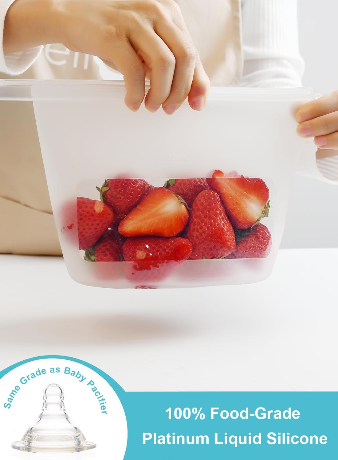 Detalle de Reusable Silicone Food Storage Bags