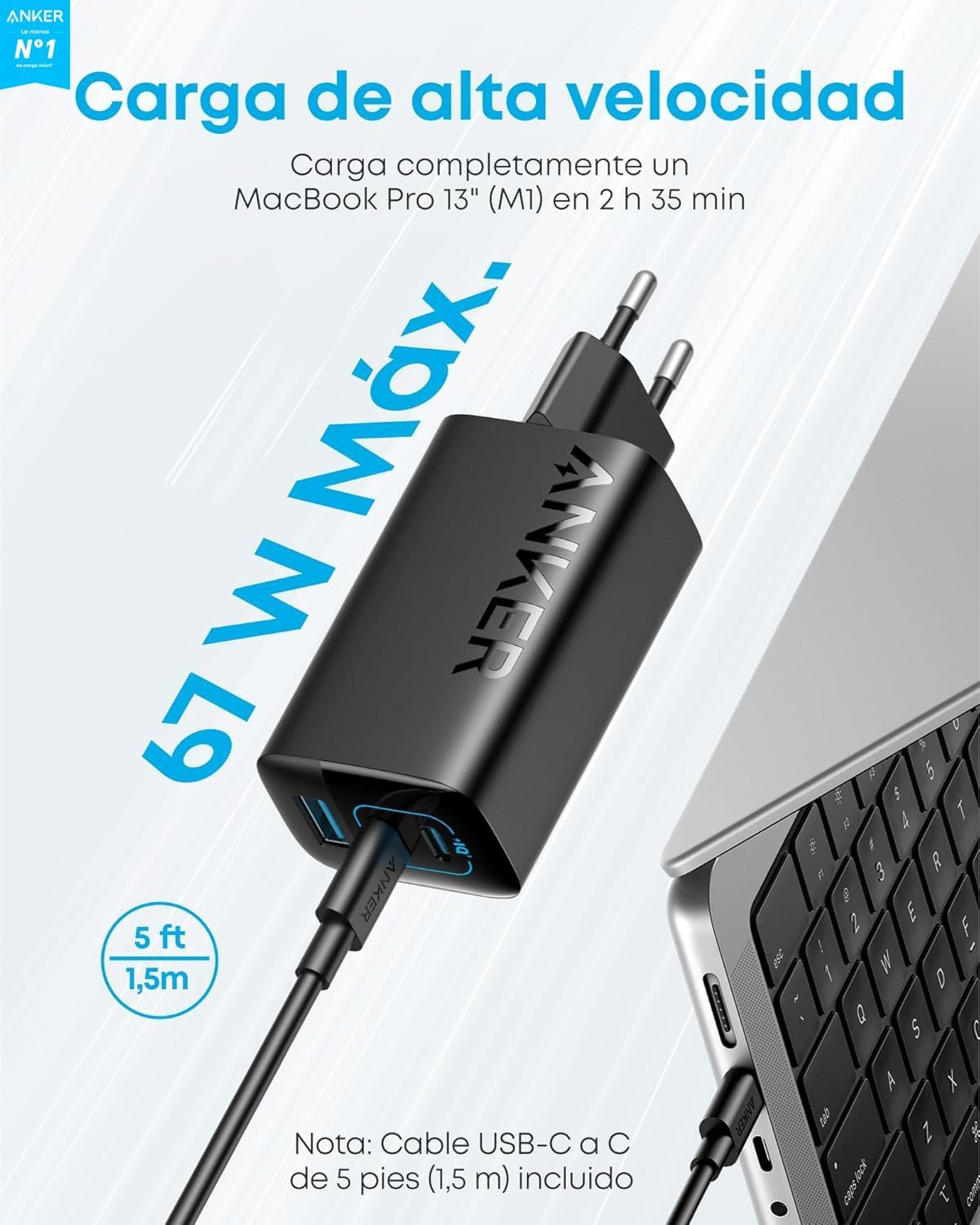 Thumbnail 1 de Anker Cargador USB C 67 W
