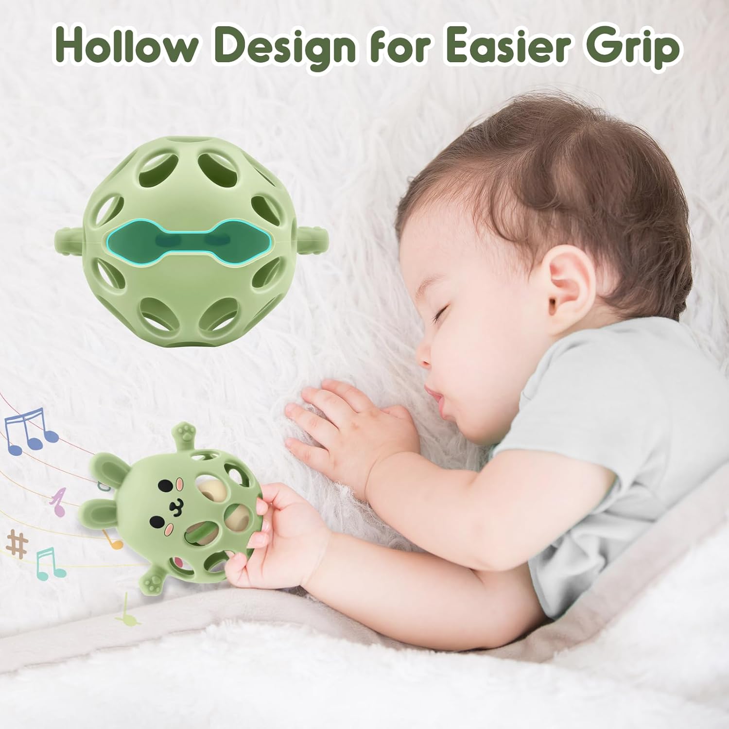 Thumbnail 2 de Baby Sensory Teething Toy with Rattle for Newborn to 18 Months (Green)