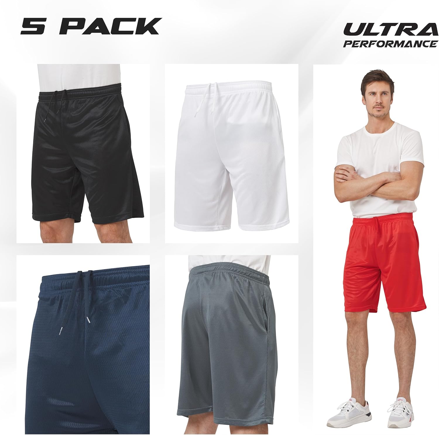 Thumbnail 1 de Ultra Performance 5-Pack Men’s Athletic Gym Shorts (SM–5X)