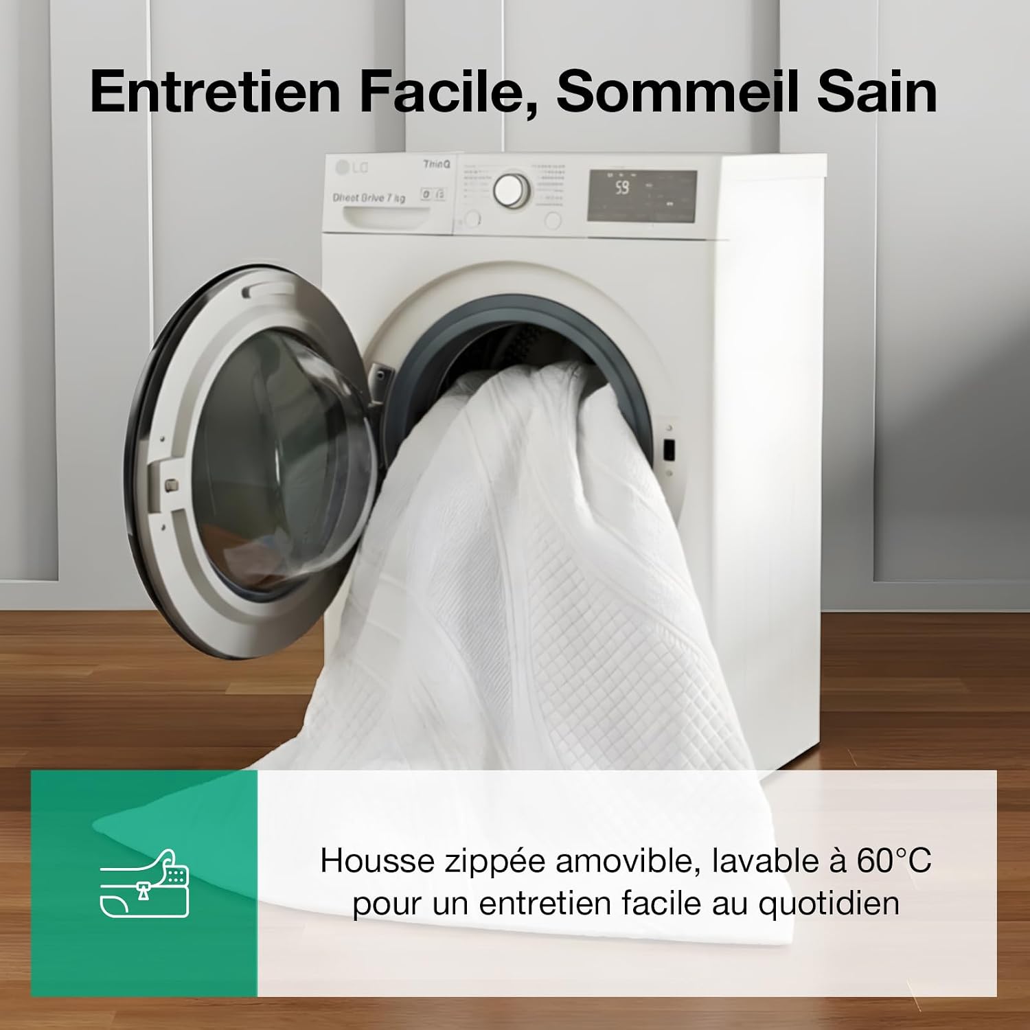 Thumbnail 6 de Novilla Surmatelas en Mousse à Mémoire de Gel 140x190 cm, 7,5 cm — Confort ciblé et maintien sûr